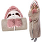 Cozy Sloth Hooded Flannel Blanket – Snuggle in Style this Winter!