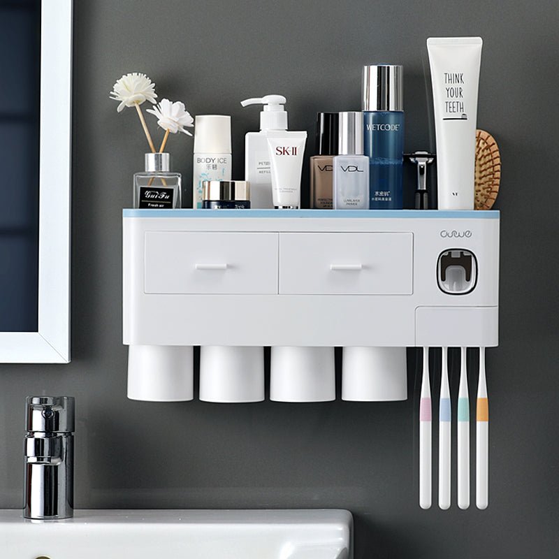 Bathroom Organizer Set Toothbrush 4 Cup Holder - XXLDiscountsBathroom Organizer Set Toothbrush 4 Cup Holder