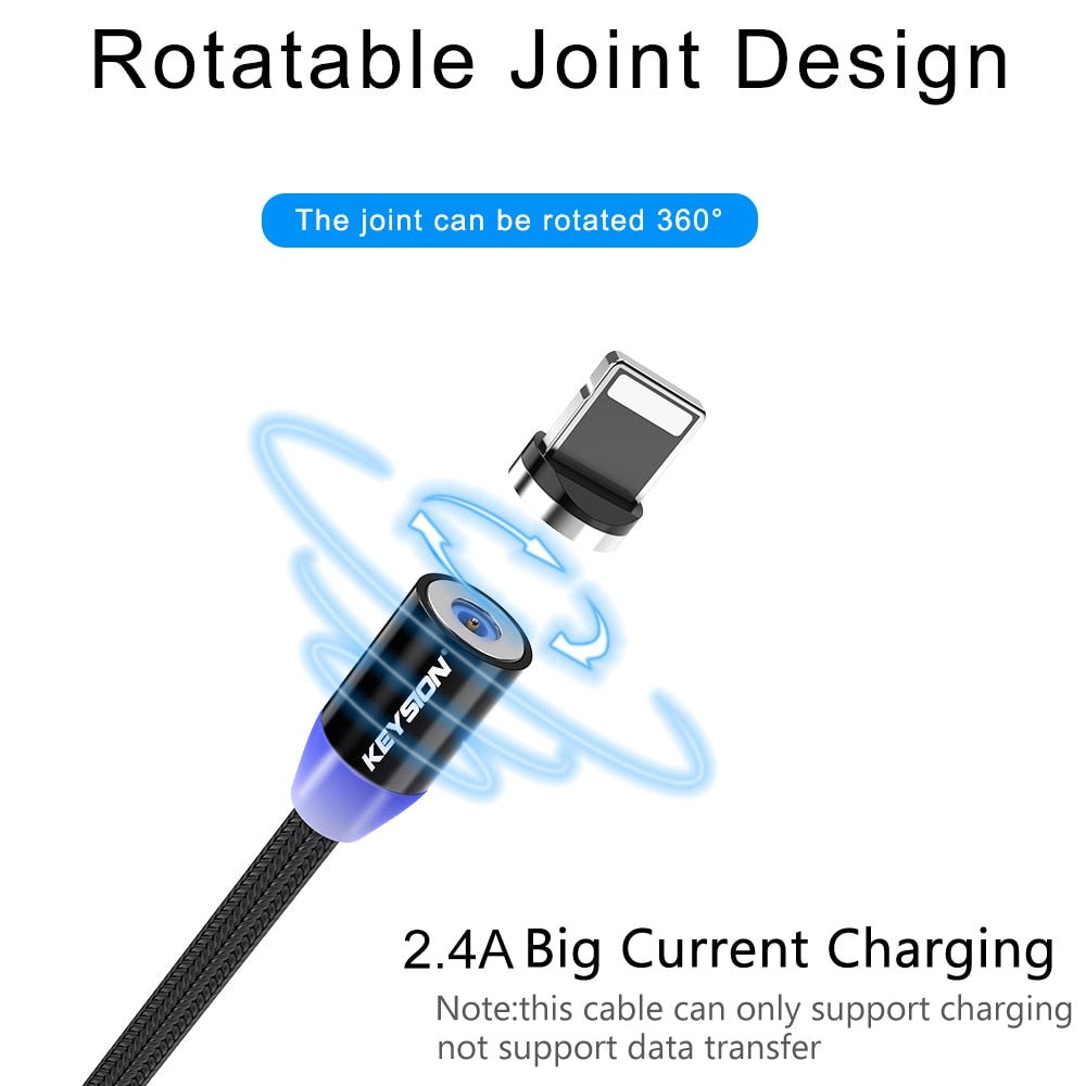 360 Degree Rotate Round Magnetic Cable